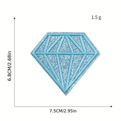 9pcs Colored Diamonds Iron On Patches Girls Clothing Jacket Jeans