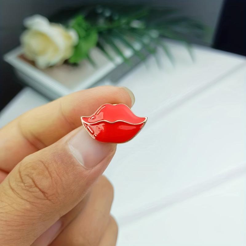 Red Lip Pin Badge Romantic Couple Party Gift