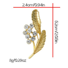 Christmas Snowflakes Wheat Ears Corsage Brooch