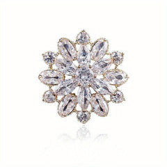 Zircon Snowflake Brooch for Prom, Elegant Men's Gift for Women