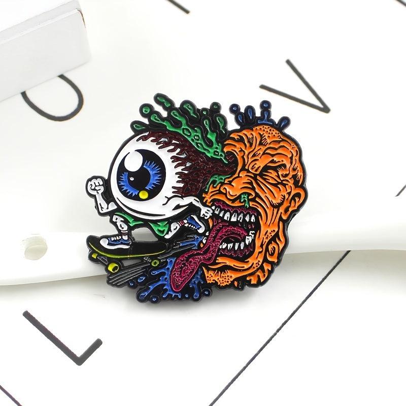 Skateboard Eyeball Blast Plasma Brooch