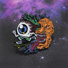 Skateboard Eyeball Blast Plasma Brooch