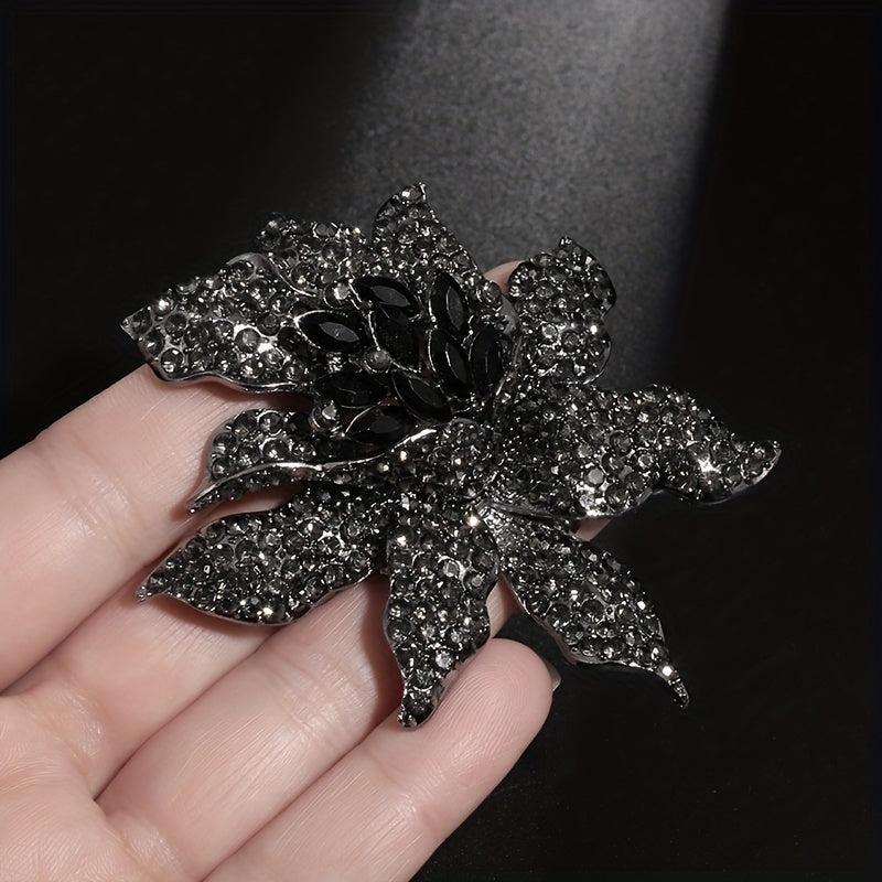 Rhinestone Inlaid Seagrass Brooch Party Banquet Dress Jewelry