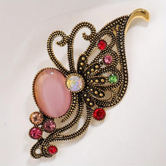 Vintage Rhinestone Purple Butterfly Brooch Small Suit Jacket Pin