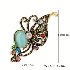 Vintage Rhinestone Purple Butterfly Brooch Small Suit Jacket Pin