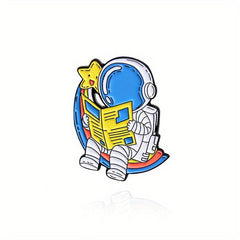 Astronaut Star Rainbow Rocket Spaceman Brooch