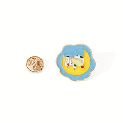 Moon Flower Brooch Pajamas Animal Badge for Men