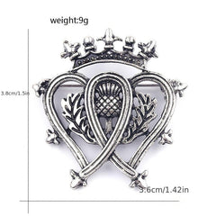 Vintage Crown Heart Brooch Film TV Backpack Jacket Hat Scarf Accessory