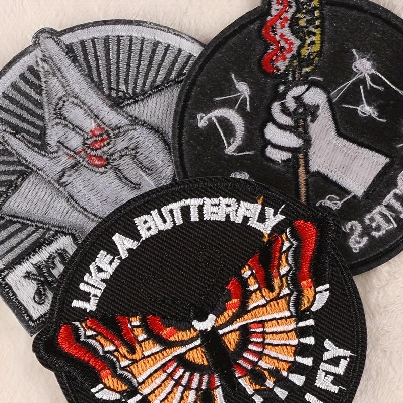 3pcs Boys Butterfly Embroidery DIY Patch Clothes Backpack Decoration