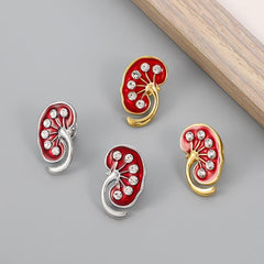 Lung Shape Enamel Brooch Lapel Pin Medical Jewelry Accessories