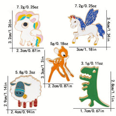 Small Animal Series Brooches Metal Badges Pins Cartoon Neckline Decoration