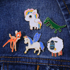 Small Animal Series Brooches Metal Badges Pins Cartoon Neckline Decoration