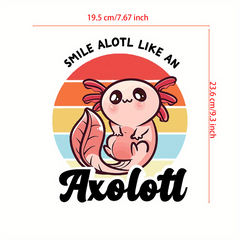 Girl's Axolotl Cartoon Iron On Heat Transfer Sticker For Clothing T Shirt