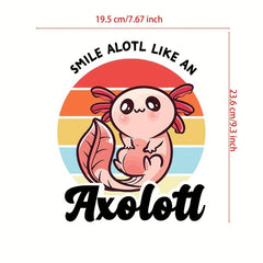 Girl's Axolotl Cartoon Iron On Heat Transfer Sticker For Clothing T Shirt