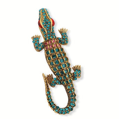 Crocodile Brooch Men's Suit Rhinestone Animal Accessories