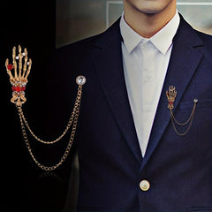 Skull Palm Brooch Halloween Jewelry Men Gift