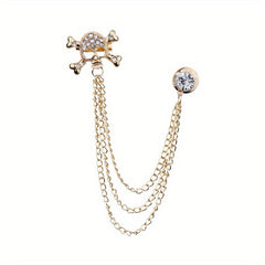 Skull Palm Brooch Halloween Jewelry Men Gift