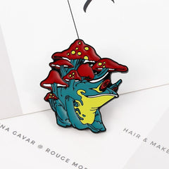 European American Frog Back Mushroom Brooch Alloy Drip Oil Frog Pin