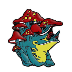 European American Frog Back Mushroom Brooch Alloy Drip Oil Frog Pin