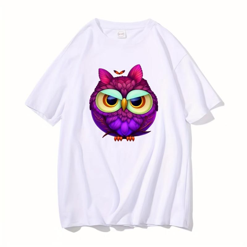 2pcs Purple Owl Heat Transfer Film Iron Clothes DIY Patch Paste Washable