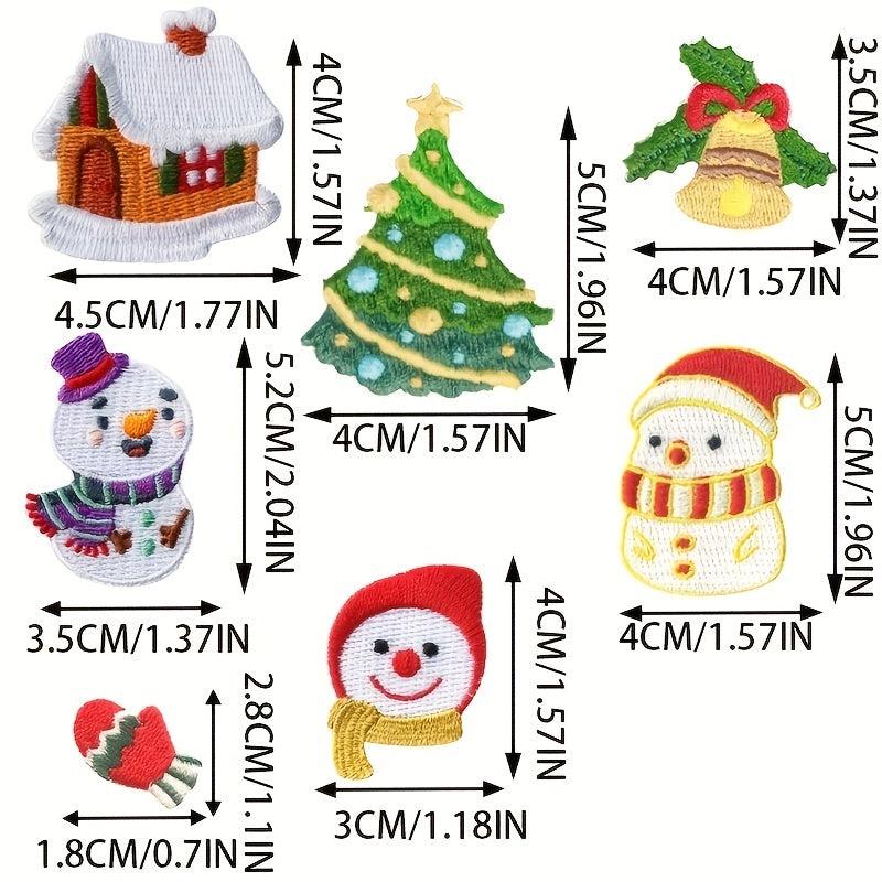 Delicate Snowman Christmas Tree Embroidery Stickers