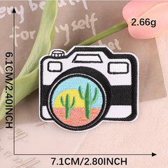 Men Camping Wind Embroidery Patch Stickers Sewn Adhesive