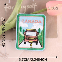 Men Camping Wind Embroidery Patch Stickers Sewn Adhesive