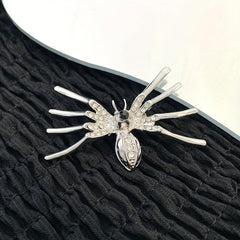 Gothic Inlaid Spider Brooch for Men