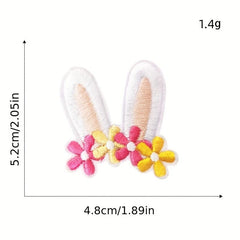 9pcs Rabbit Ears Iron On Patches For Men Sew On Embroidered Applique