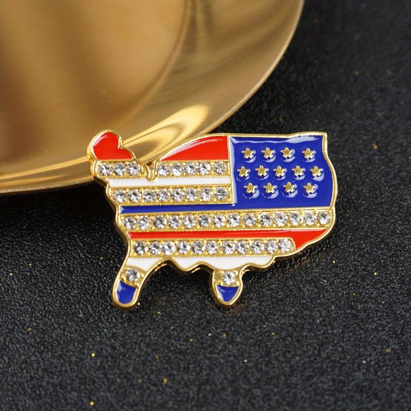 American Flag Skull Brooch Jacket Bags Decoration Punk Rock Style Brooch For Men