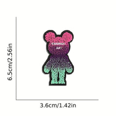 9pcs Bear Iron On Patches Embroidered Applique Repair Patch DIY Craft