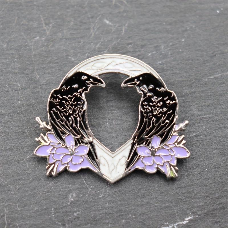 Anime Crow Flower Brooch For Men