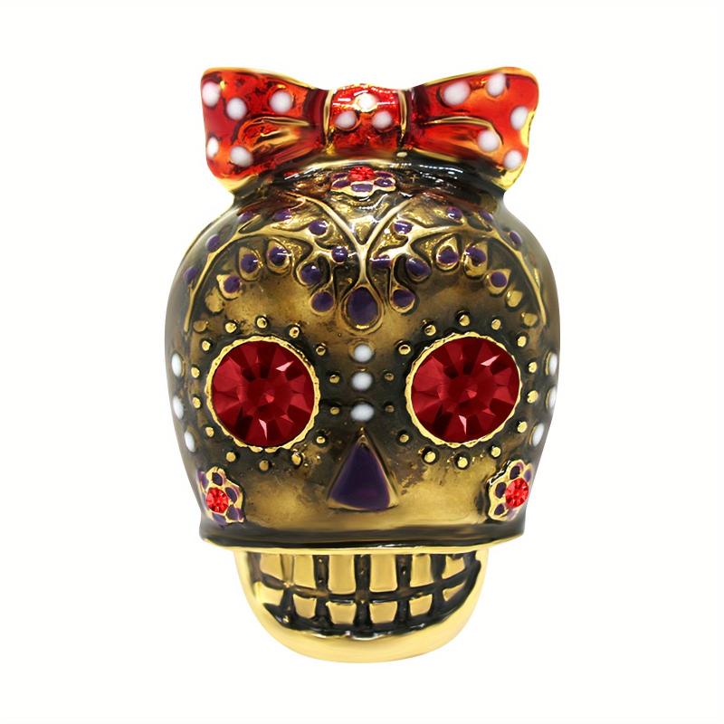 Retro Skull Glitter Brooch for Men