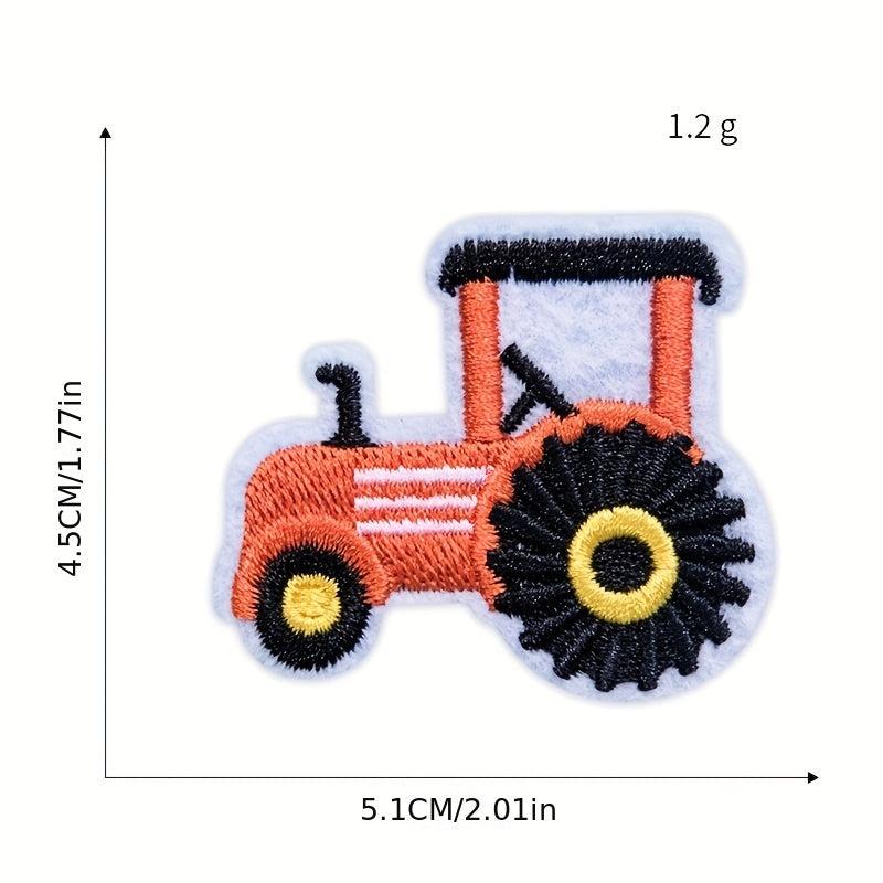 13pcs Cartoon Car Iron On Patches For Men Embroidered Applique Repair Patch