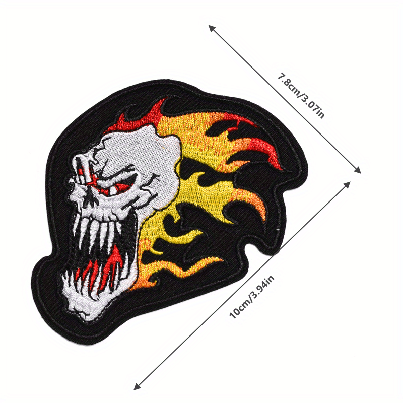 Punk Skull Embroidery Patch For Men - Clothing Decoration