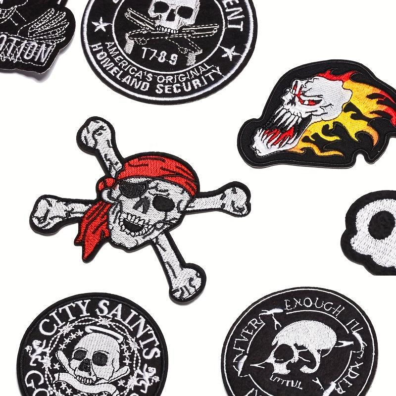 Punk Skull Embroidery Patch For Men - Clothing Decoration