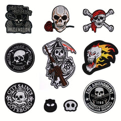 Punk Skull Embroidery Patch For Men - Clothing Decoration