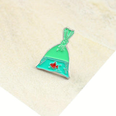 Koi In Bag Enamel Pin With Safety Backing