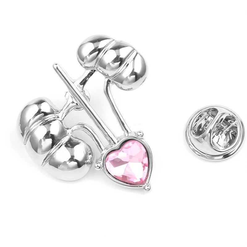 Body Organ Alloy Brooch with Artificial Diamond
