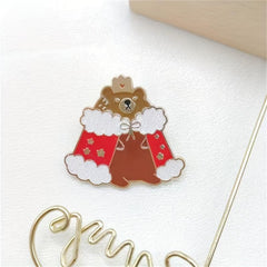 Bear King Enamel Brooch For Men