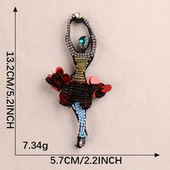 1pc Nail Beads Dancing Girl Embroidery Patch DIY Clothing Coat Accessories