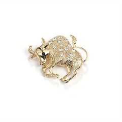 Animal Alloy Rhinestone Corsage Pin Brooch For Men