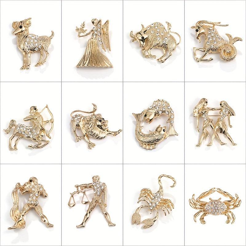 Animal Alloy Rhinestone Corsage Pin Brooch For Men