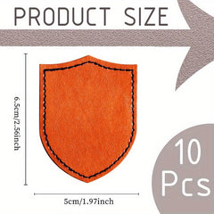 10 PCS Adhesive Blank Leatherette Hat Patches For Men