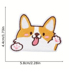 11pcs Corgi Iron On Patches Sew On Embroidered Applique Repair Patch DIY Crafts