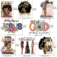 8pcs Heat Transfer Jesus Ironing Patches For Men