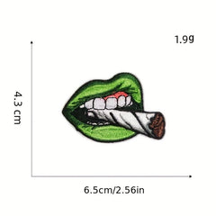 8pcs Green Leaves Iron On Patches Sew On Embroidered Applique
