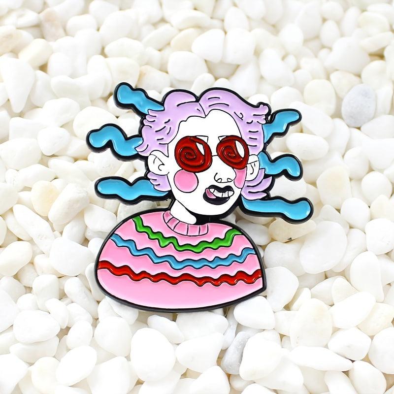 Cartoon Blindfolded Boy Halloween Brooch