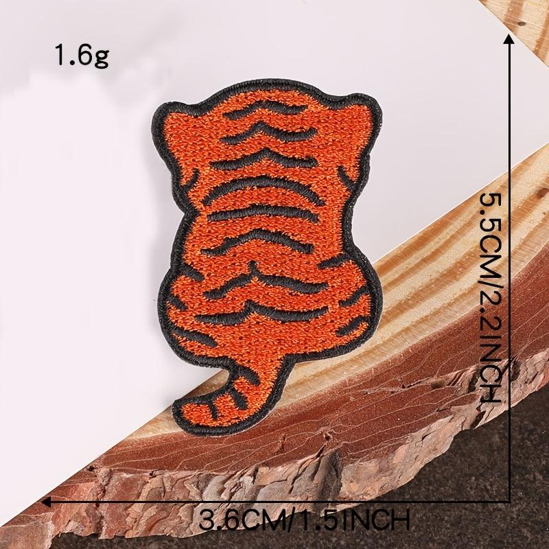 6pcs Tiger Embroidery Patches Fabric DIY Clothes Accessories
