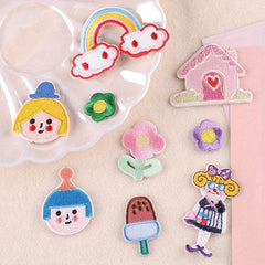 9pcs Girl Flower Embroidered Patch Clothing Hat DIY Clothes Sticker